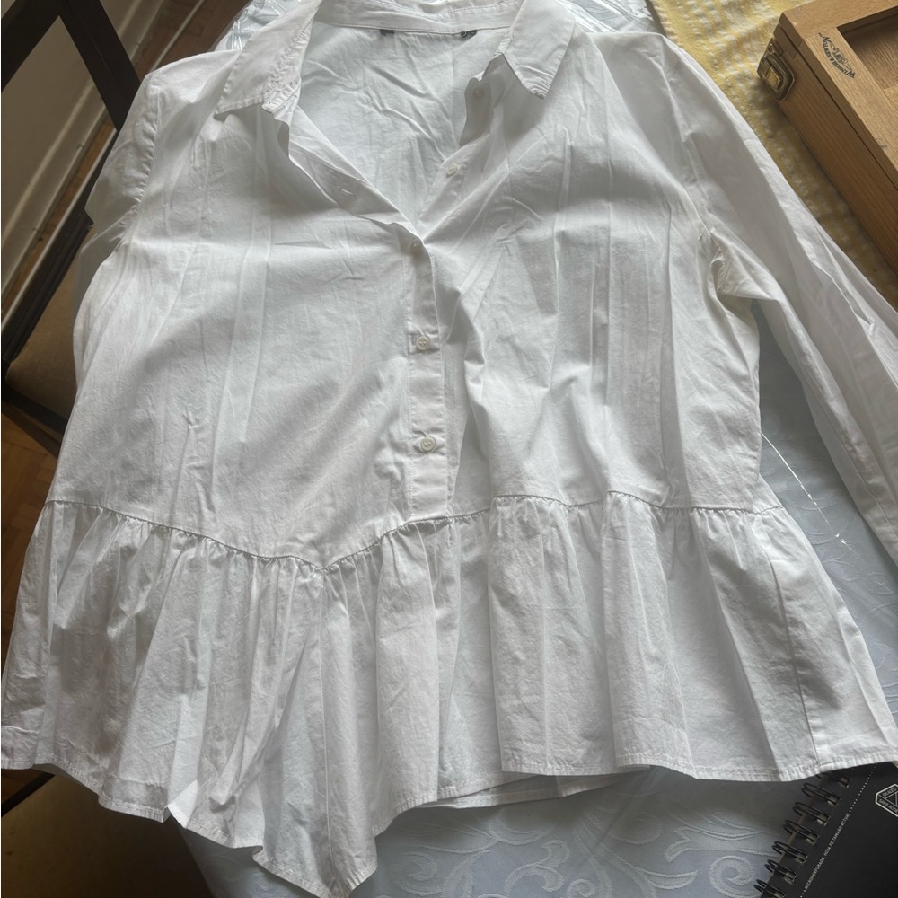 Elegant White Peplum Blouse